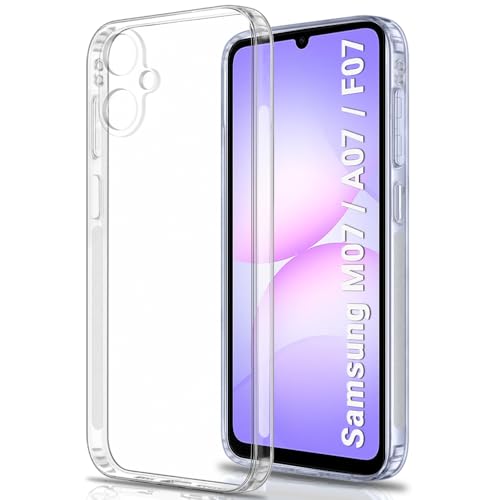 Image of TheGiftKart Back Cover Soft Case for Samsung Galaxy M07 / F07 | Best Camera Protection | Inbuilt Dust Plugs & Anti-Slip Grip | Ultra Clear Slim Cover Case for Samsung M07 / F07 (Silicone, Transparent)