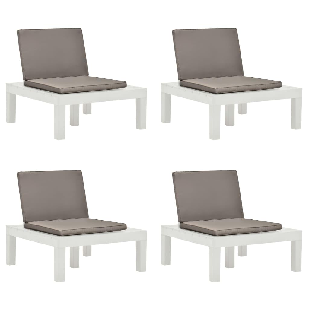Chaises de salon faciles à nettoyer plastique blanc pour intérieur et jardin