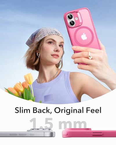 Image of ESR for iPhone 17 Case, Camera Control Cover, Compatible with MagSafe, Shockproof Military-Grade Protection, Magnetic Phone Case for iPhone 17, Classic Hybrid Case, Frosted Pink