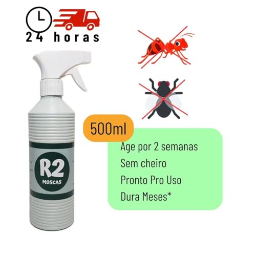 R2 Mata Moscas e Formigas Ecológico 500ml + Borrifador - Sem cheiro (usado em Mercados e Padarias)