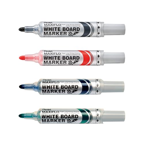 Pentel Maxiflo Marqueurs tableau blanc pointe conique large et brosse - 3