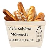 PaiTaiChan Einweihungsgeschenk Haus Geschenk zum Einzug ins Haus Brotkorb Viele schöne Momente IM NEUEN ZUHAUSE Ideal für Neue Zuhause Geschenke tägliche Brotlagerung