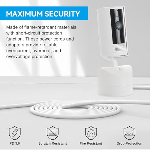 Cable de carga para Ring y adaptador de corriente para vigilar el jardín 4