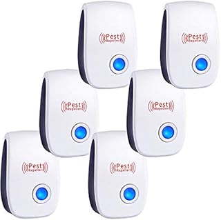 Ultrasonic Pest Repeller 6 Packs Electronic Plug in Indoor Sonic Repellent pest Control for Bugs Roaches Insects Mice Spiders Mosquitoes