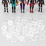 DisplayMore 50 Pieces Round Clear Action Figure Display Stands Compatible with 3.75 inch Vintage Star Wars /Gi joe Figure Toy (Fit For 3.75 inch Vintage SW/Gi joe(25MM))