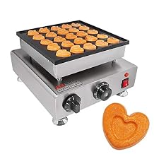 ALDKitchen Mini Dutch Pancake Maker | Poffertjes Iron | Nonstick | 110V 25 Heart-Shaped