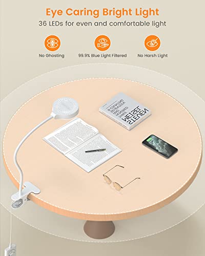 Glocusent 5W Clip on Light, 3 Colors & 5 Brightness Reading Light for Bed - image 2
