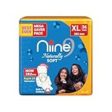 NIINE Naturally Soft XL Sanitary Pads for Women | 282mm Long | Cottony Soft Top Cover | Anti Leak Lock Channel| 2X Absorbent| for Heavy Flow| 36 Pads