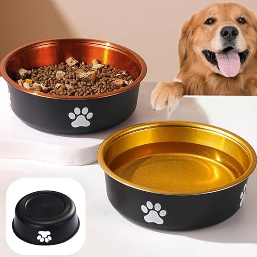 bangminda 2 Pezzi Ciotole per Cani in Acciaio Inossidabile Ø 22 cm Ciotole per Cani di Taglia Media e Grande con Base Antiscivolo Mangiatoia Abbeveratoio per Animale Domestico Gatti