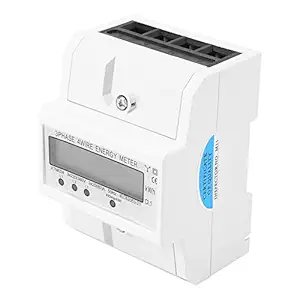Electric Meter, Digital LCD 3 x 20(80A) Three Phase Four Wire DIN-Rail Electronic KWh Meter KWh Electronic Energy Meter Three Phase Four Wire Electric Meter