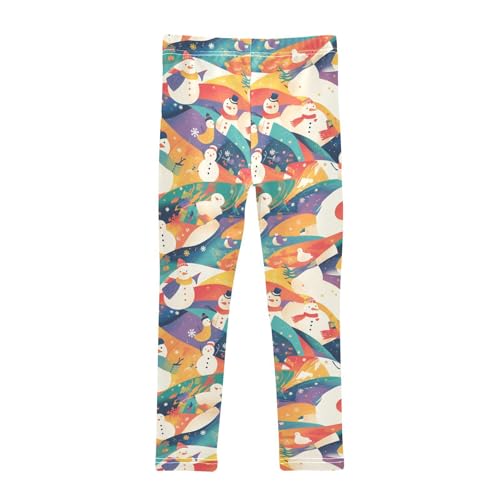 KLL Black White Christmas Snowman Toddler Girls Legging Soft Full Length Activewear Exercise2