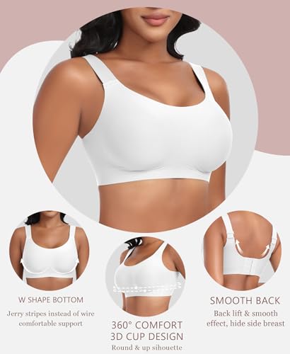 Image of Ganado Jelly Bras for Women No Underwire Wireless Seamless Push Up Bra Full Coverage Tshirt Bras Supportive Padded Bra