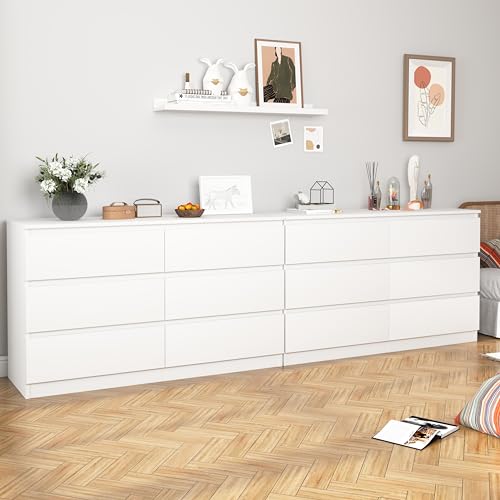 Spaco White Dresser For Bedroom,6 Drawer Dresser,Chest Of Drawers & Dresser,Wood Dresser,Dresser Bedroom Furniture,Wide Tv Stand Dresser For Nursery,Kid'S Room thumb #4