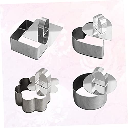 Molde para mousse corazón 4 piezas antiadherente miniatura 6