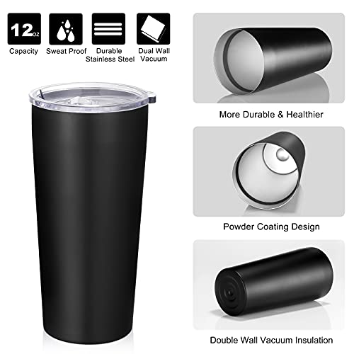 Image of VEGOND 20oz Tumbler Bulk with Lid and Straw 1 Pack, Stainless Steel Vacuum Insulated Tumbler, Double Wall Coffee Cup Travel Mug, Black