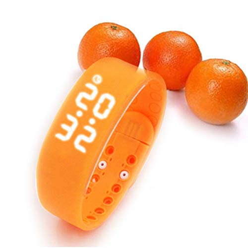 BESPORTBLE Athletic Works Step Distance and Calorie Pedometer Step Counter for Walking 3D Pedometer Led Watch Orange