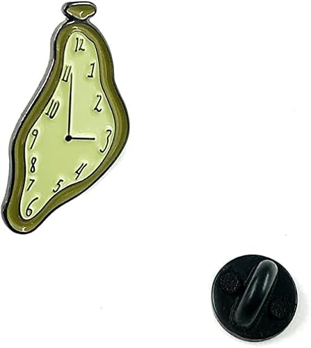 Enamel Pin Brooch Salvador Dali’s Style，Surreal Colored Metal Ename Lapel Pin - Strong Rubber Backing Clasps Suitable For Fashion Matching, Art Collection, Maosu, Copper, No Gemstone, Black #TOP4