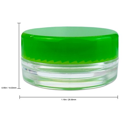 image for Beauticom 3g/3ml (0.1 Fl Oz) Round Clear Plastic Jars with Round Top L