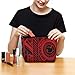 LPSADGF Toiletry Bag for Women Black And Red Cosmetic Bag Portable Capacity Travel Makeup Bags with Zipper Lightweight Cute Beauty Makeup Organizer for Traveling, Accessories, Essentials
