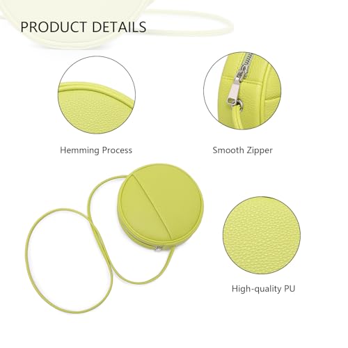 Image of Circle Crossbody Bag for Women NYLON Circle Purse with Zipper Adjustable Knot Shoulder Straps