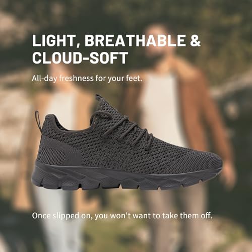Image of Damyuan Men Running Shoes Slip on Walking Sneaker Tennis Gym Workout Fashion Athletic Lightweight Breathable Sport Jogging Casual Shoe,Dark Grey Size 12