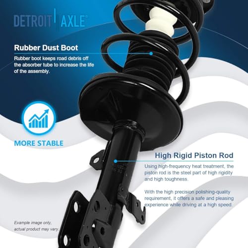 Image of Detroit Axle - 1.8L Front 8pc Steering Knuckles Kit for 09-13 Toyota Corolla Steering Knuckles & Wheel Bearing Hubs Sway Bars Front and Rear Struts Coil Spring Replacement Suspension