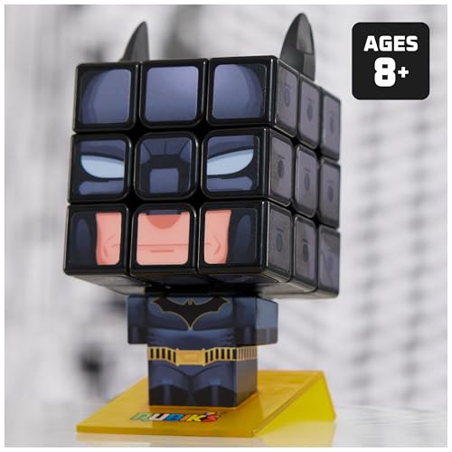 Image of Rubik's Cube, Batman Cuber, DC Comics Collectible Fidget Toy & Desk Decor, Classic Color-Matching Puzzle, Problem-Solving Brain Teaser for Fans of Batman Toys, for Ages 8 & Up