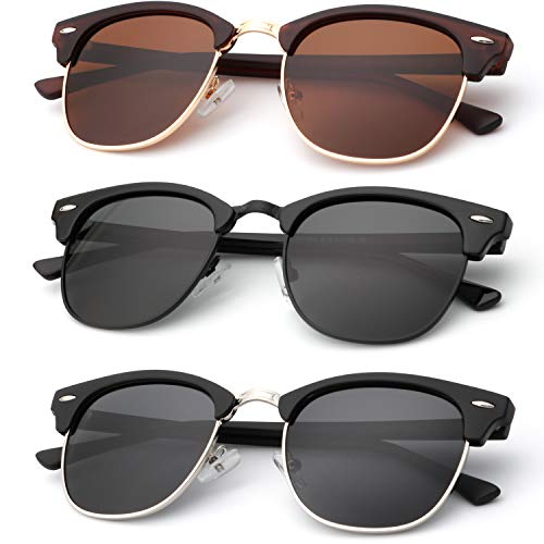 Polarized Sunglasses for Men and Women Semi-Rimless Frame Driving Sun glasses 100% UV