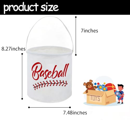 Image of Baseball Kids Storage Basket Baby Gift Basket Rectangular Cute Toy Storage Bin Box Organizer Book Shelf Basket Dinosaur Room Decor