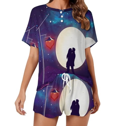 Pyjama femme manches courtes anti-chaleur ensemble nuit été frais