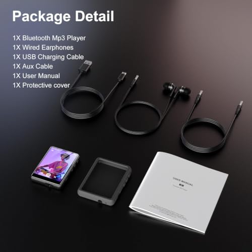Image of MP3 Player Bluetooth 5.3 - SWOFY 64GB Mp3 Music Player with 2.4 inch Touch Screen, Portable Digital Audio Player with HD Speaker FM Radio, Recording Support up 512GB Black