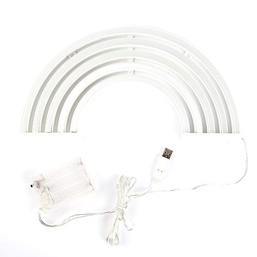 Image of 5V White Love LED Neon Sign Christmas Wedding Party Decoration Wall Lamp USB Powered Children Bedroom Night Light (Rainbow)