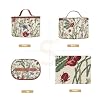 Signare Tapestry Toiletry Bag Makeup Organizer bag for Women with Sunflower Poppy Butterfly Dragonfly Morning Garden Design (TOIL-MGD)