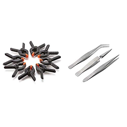 Revell 39070 14 Modellbau Spannzwingen-Set, 8-teilig & 39063 - Zubehör, 3-er Pinzetten-Set