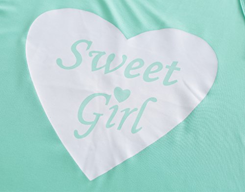 Myfav Big Kids Girls Sleeveless Sleepwear Hearts Shape Striped Pajama Nightgown (As1, Age, 14_Years, Green) #TOP2