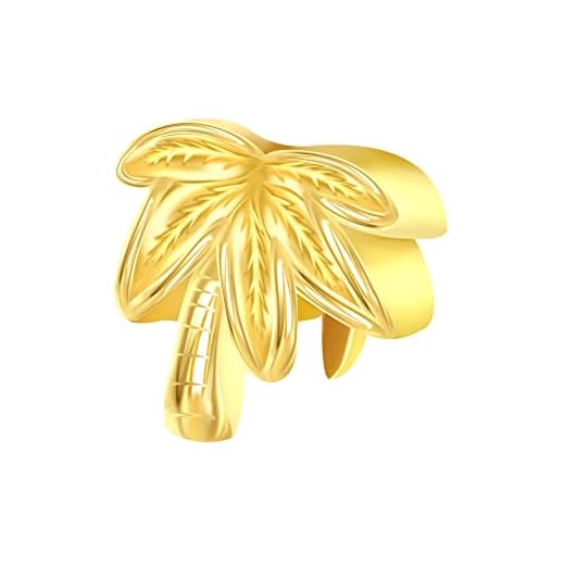 Andante-Stones 14K guld pärla berlock ** gyllene kokospalm ** palmer kokosnöt element kula för europeiska pärlor modul armband + organiska asker