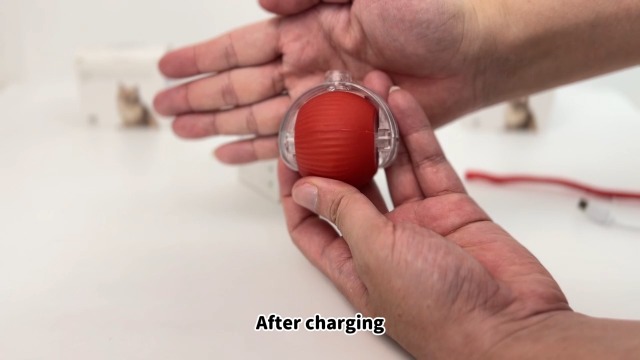 Interactive Cat Toys for Indoor Cats Smart Automatic Ball Rolling for Bored Kitten Pet Upgraded Speedy Moving Chase Dogs Toy Valentine's Day Gift Red - image 7