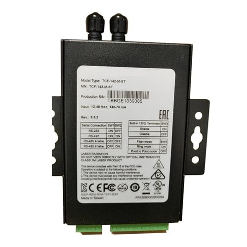 TCF-142-M-ST RS-232/422/485 to Fiber Optic Converter ST Multi-Mode -40 to 75C TCF-142 Series