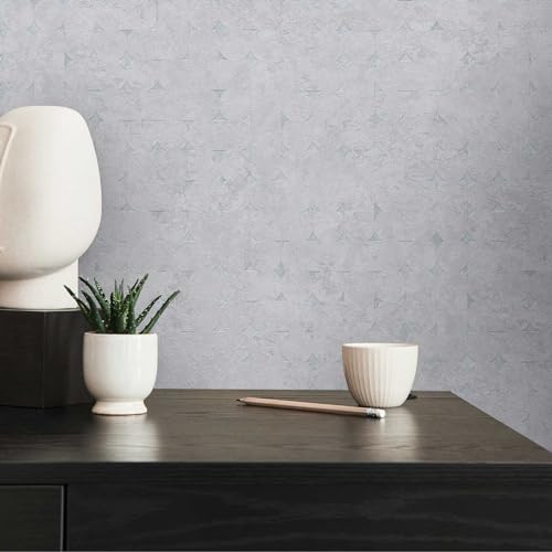 Papier peint losanges béton gris clair brillant rouleau 10m - 5