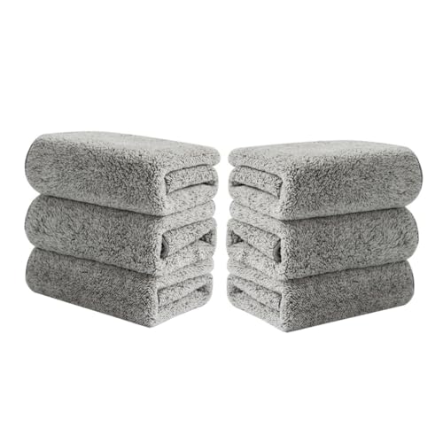 VALICLUD 6 Piezas paño de Cocina paños de Cocina Microfibra Reutilizable Tela de Plato Toallas de Limpieza Lavar Ropa paño de Lavado Trapos de Cocina Fibra extrafina Gris Claro