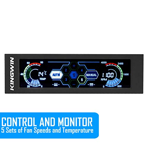 image for Kingwin FPX-007 Performance 5.25” Touchscreen LCD Fan Controller Coo