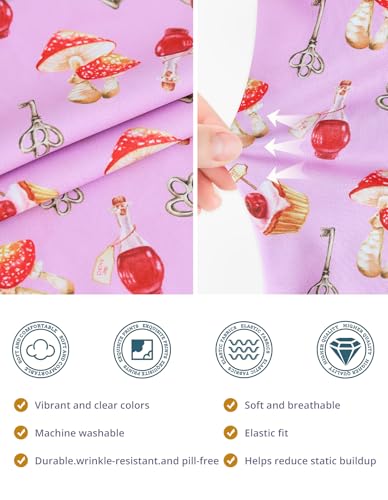 Image of Scrub Caps for Women with Buttons, Classic Surgical Caps | Double-Sided Printed, Adjustable,Long Hours, Sweatbands, Fabric Help Reduce Static Buildup