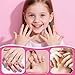 Tudaymol Nail Polish Set for Kids - Water-Based Peelable Polish-8 Colors with Glitter, Gems, Stickers, Pens, Tools, DIY Nail Art Kit, Non-Toxic Girl Toys Birthday Gift for Girls Ages 6 7 8 9 10 11 12