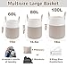JMvicyroam Large Woven Laundry Basket Hamper,80L Cotton Rope Storage Bin for Blankets,Toys and Clothes,Decorative Tall Nursery Hamper for Living Room,Baby Nursery,Bathroom and Bedroom,Brown