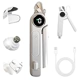 2-in-1 Dog Cat Nail Grinder & Clipper with LED Light, Pet Nail Clippers for Large Medium Puppy Dogs Ultra Quiet, Dog Cat Nail Trimmers with Splash Guard, Electric Dog Cat Claw Care File (White)