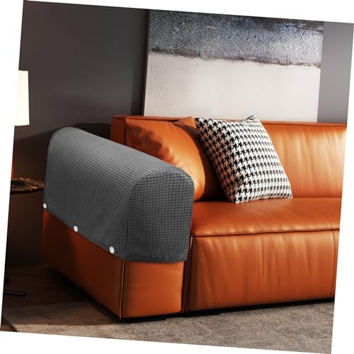 Funda de sofá reposabrazos elástica gris plata protector de muebles lavable 4 piezas 8