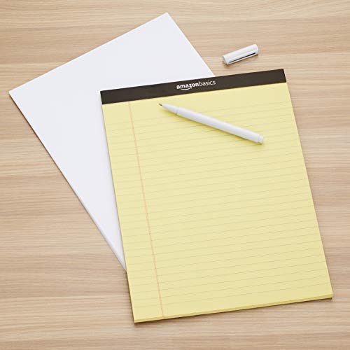 Amazonbasics 92 Bright Multipurpose Copy Paper - 8.5 X 11 Inches, 10 Ream Case (5,000 Sheets) & Legal/Wide Ruled 8-1/2 By 11-3/4 Legal Pad - Canary (50 Sheet Paper Pads, 12 Pack) #TOP3