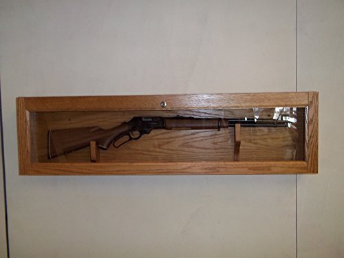 Oakwoodgunracks.com Locking Gun Display Cabinet Case For 30-30 With Golden Oak Finish #TOP1