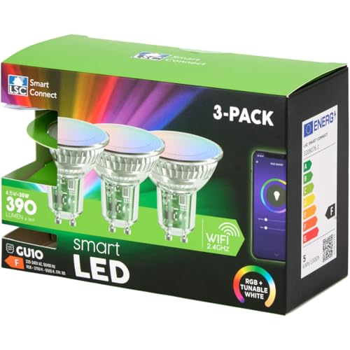 Ampoules LED connectées GU10 WiFi LSC Smart Connect lot de 3 dimmable