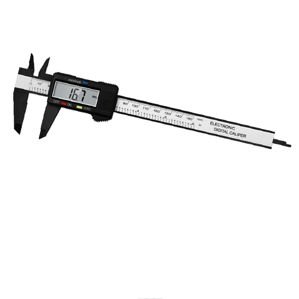 150 mm 6 Pulgadas LCD Regla Digital Electrónica Fibra de Carbono Vernier Calibre Micrómetro Herramienta de medición Instrumento Nuevo(D)